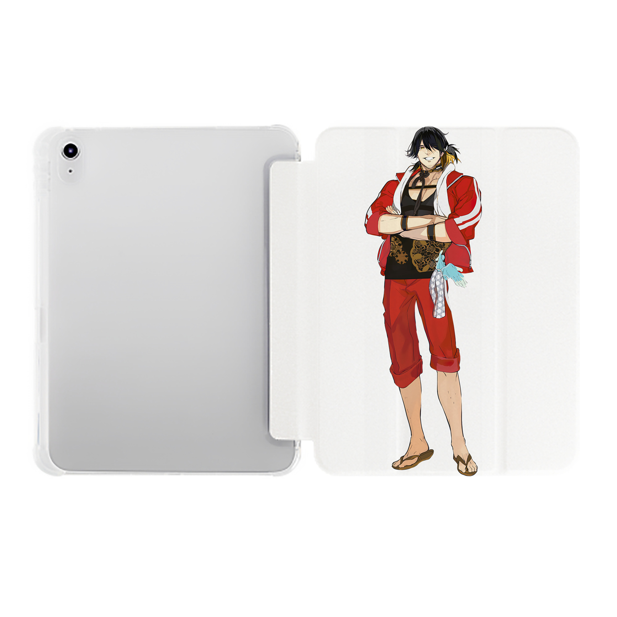 （画像用） 刀剣乱舞 Touken Ranbu IPad ケース ペン収納付き 三つ折りスタンド PUレザー×シリコン 対応機種9.5/10.5/10.9インチ
